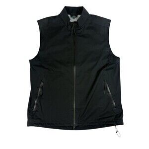 AG Adriano Goldschmied Green Label Black Tech Zip Vest Minimalist Utility M